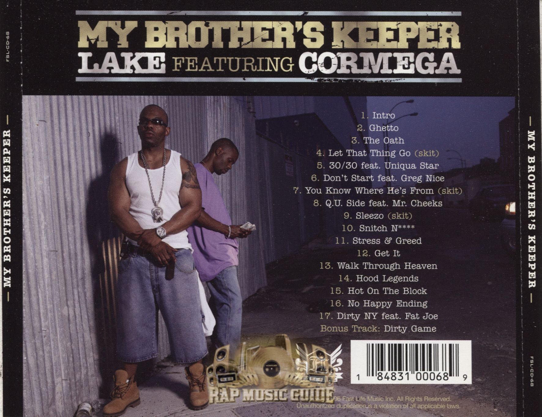 Lake Featuring Cormega - My Brother's Keeper: CD | Rap Music